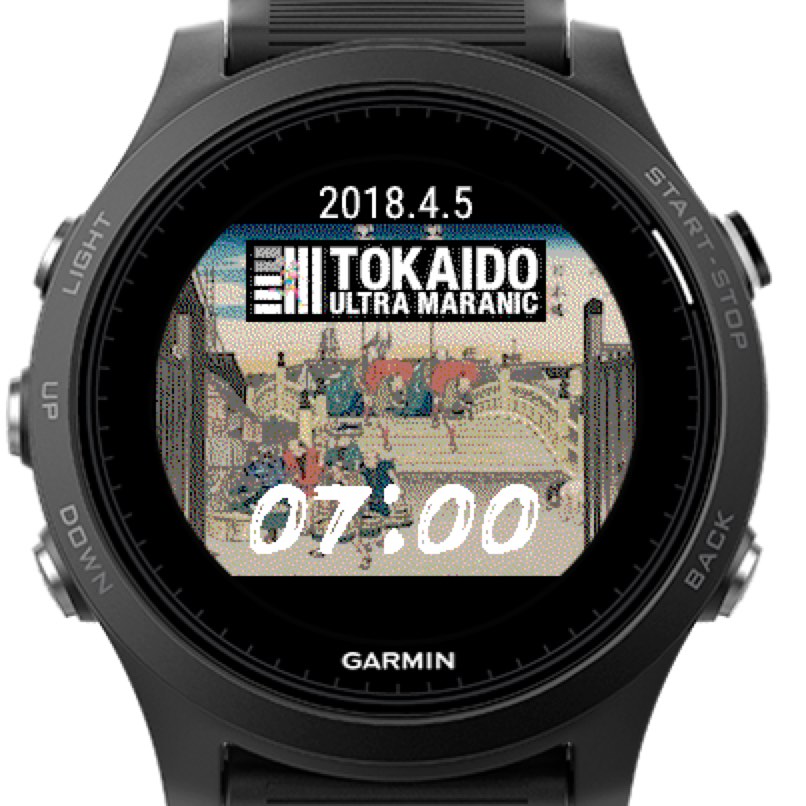 東海道五十七次ウルトラマラニックウォッチフェイス Garmin Connect Iq