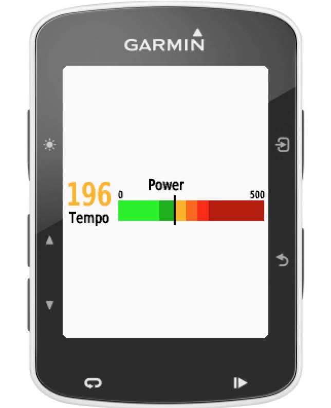 garmin 520 power display