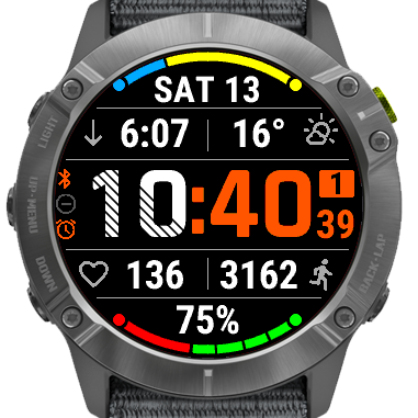 Weather Face Watchface on Garmin Fenix 7X Solar