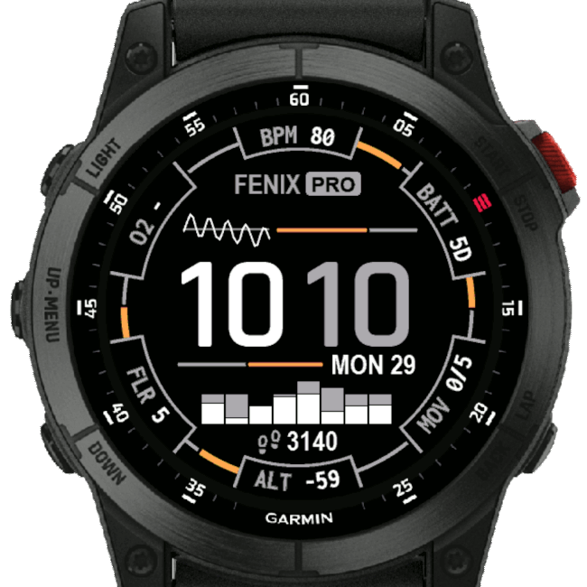 Weather Face Watchface on Garmin Fenix 7X Solar