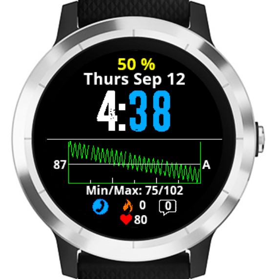 Garmin watch face on sale with heart rate