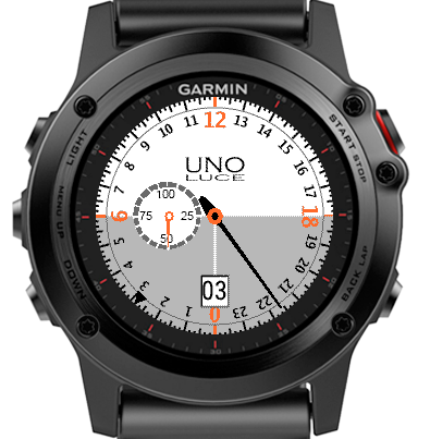 GF3UnoLuce 24 Hour Single Hand Watch Garmin Connect IQ