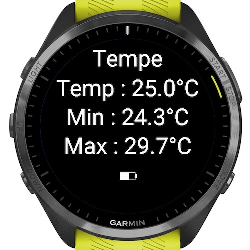 Temperature widget garmin hot sale