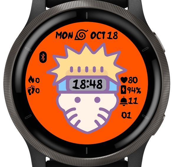 Anime Naruto watch face Garmin Connect IQ