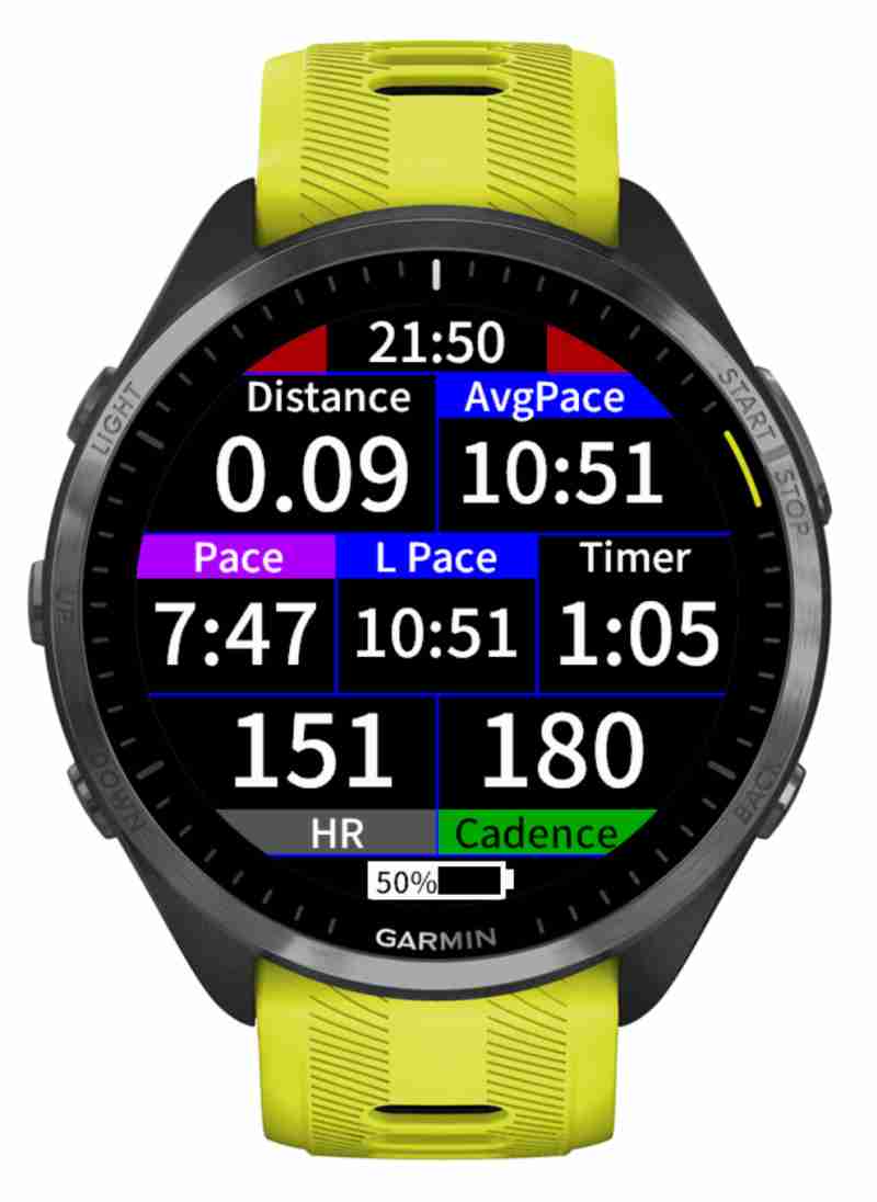 DRNG10c0 Datarun Next Generation 4 36 metrics Garmin Connect IQ