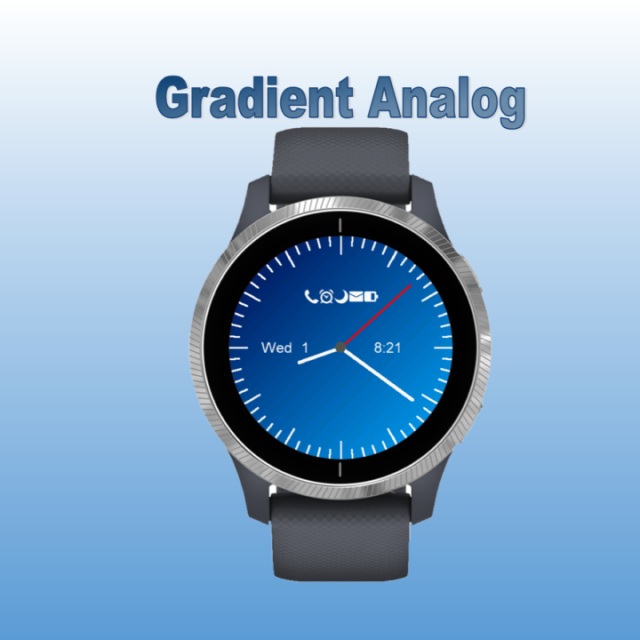 Gradient Analog Watch Face Garmin Connect IQ