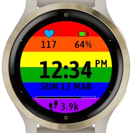 Pride Flag Watchface | Garmin Connect IQ