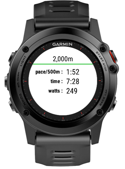 Rowing Pace Chart Garmin Connect IQ