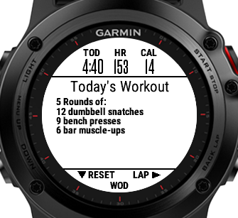 Garmin vivoactive store crossfit app