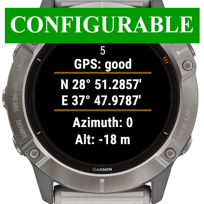 GPS Info App Garmin Connect IQ