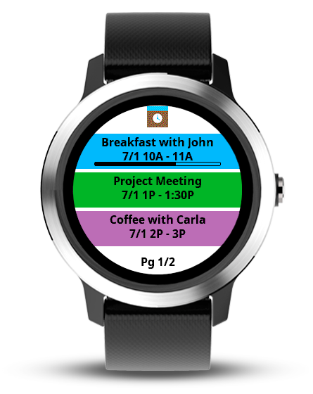 garmin vivoactive 3 calendar