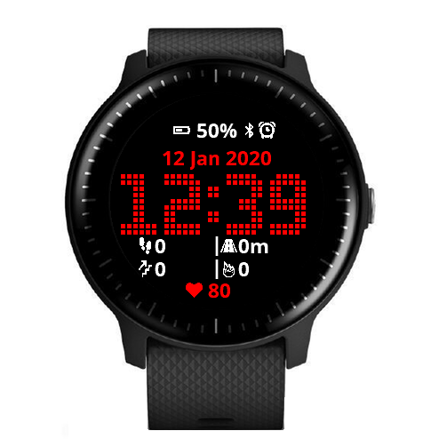 Dot Matrix Watch Face Garmin Connect IQ