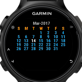 garmin vivoactive 3 calendar
