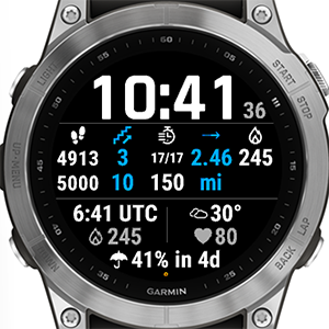 Weather Face Watchface on Garmin Fenix 7X Solar