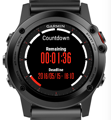 garmin 235 countdown timer