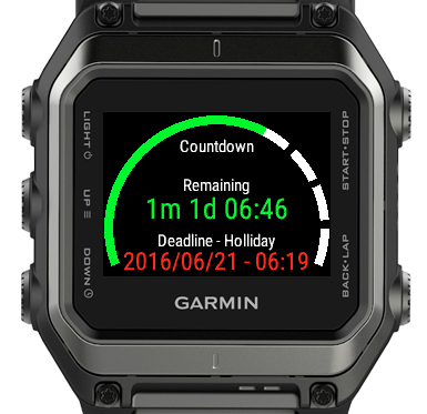 garmin 235 countdown timer