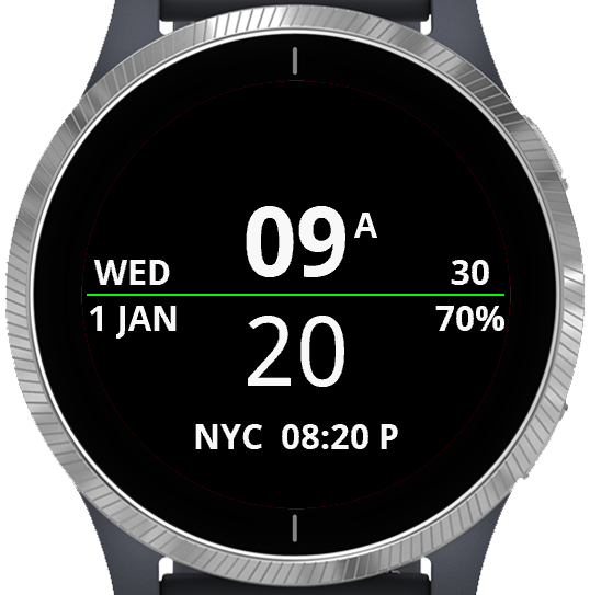 Simple dual time zone for Venu Garmin Connect IQ