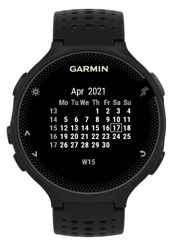 Garmin calendar online widget