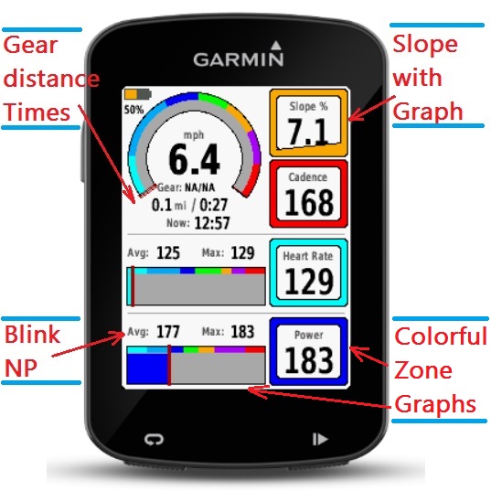 Más lejano para castigar equipaje Graphic Cycling Dashboard with Power Meter - Lite | Garmin Connect IQ