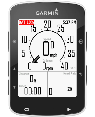 garmin 520 screen