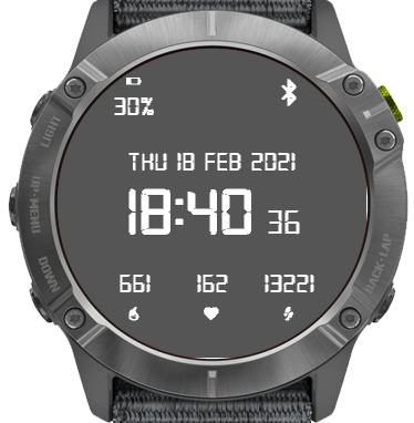 Garmin watch discount face with seconds