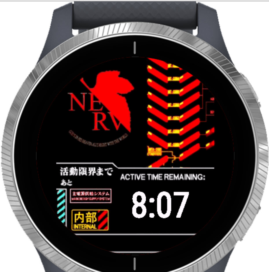 NERV Animated Watch Face (Time Only) Evangelion | Garmin Connect IQ