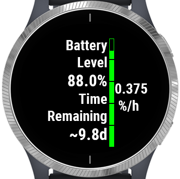 Battery Widget with automatic charge detection Garmin Connect IQ