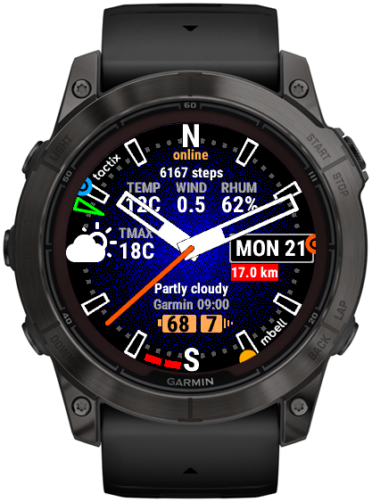 Garmin watch 2024 face with temperature