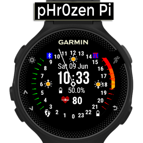 pHr0zen Pi v1.3.1 24hour Watch Face Garmin Connect IQ