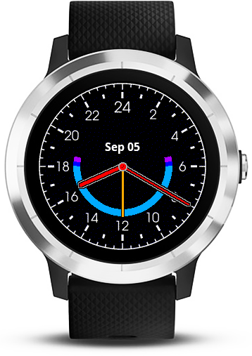 Analog 24h watch incl. sunrise sunset Garmin Connect IQ