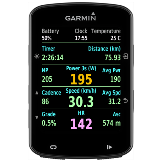 garmin edge 520 plus heart rate display