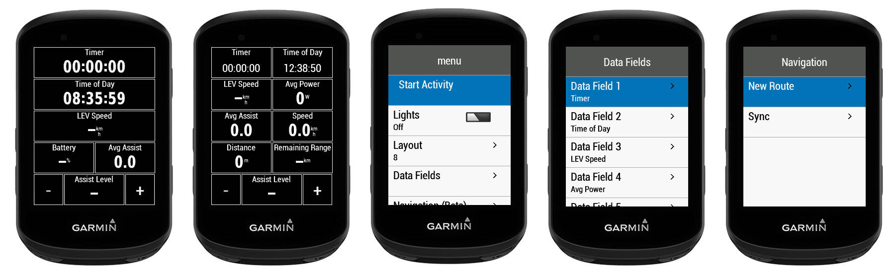 LEV E Bike Display Garmin Connect IQ