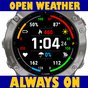 Weather Face Watchface on Garmin Fenix 7X Solar