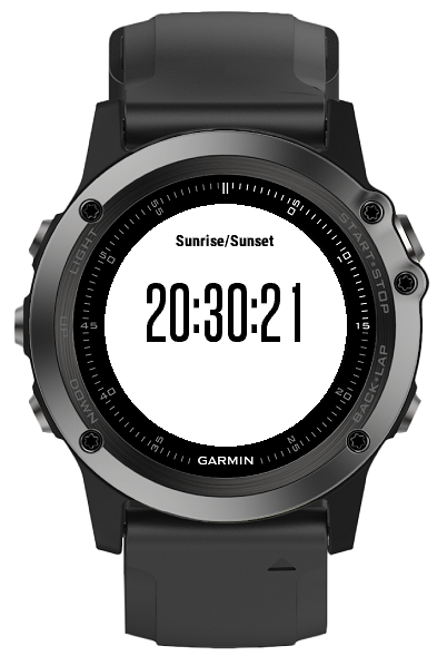 Garmin fenix 5 store sunrise sunset times