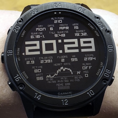 Garmin digital store watch face