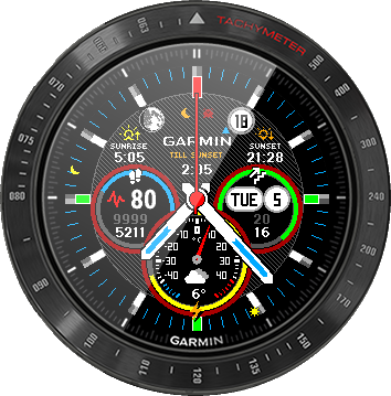 Garmin watch 2025 face with temperature