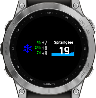 tSnow current snow condition widget Garmin Connect IQ