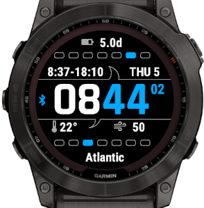 Garmin watch outlet face with temperature