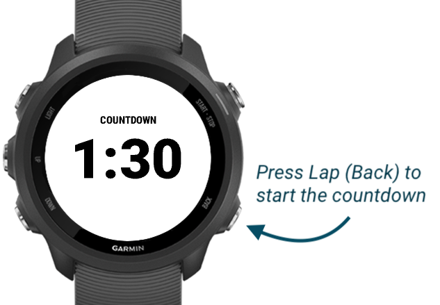 Garmin watch 2024 countdown timer