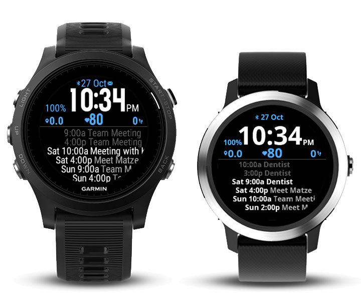 garmin vivoactive 3 google calendar