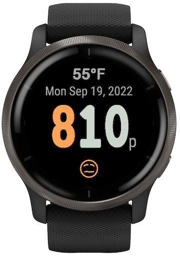 Garmin watch 2025 face with temperature