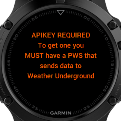 Weather Underground Garmin Connect IQ