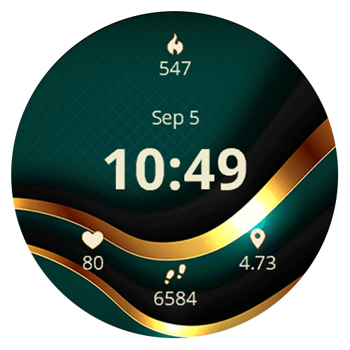 Green Golden Waves Garmin Connect IQ