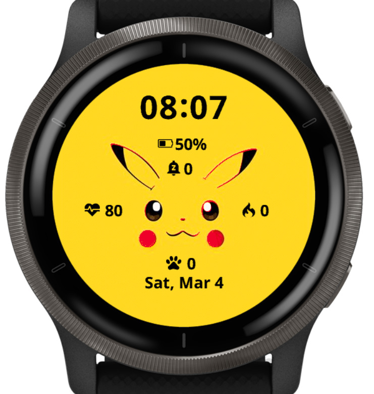 Pikachu Garmin Connect IQ