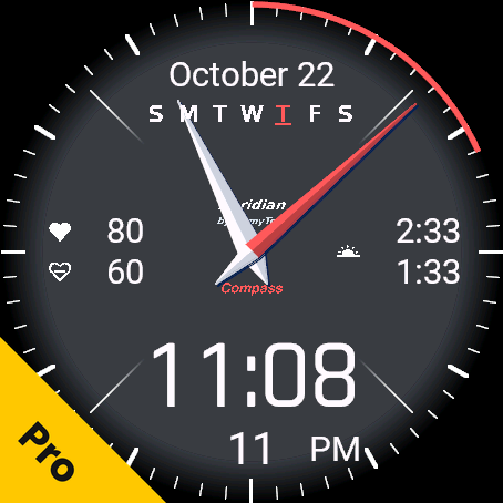 Neridian Compass Pro – analógový ciferník