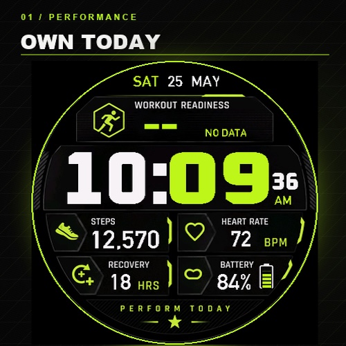 StriveGrid: Data-Rich Watch Face — official Connect IQ artwork