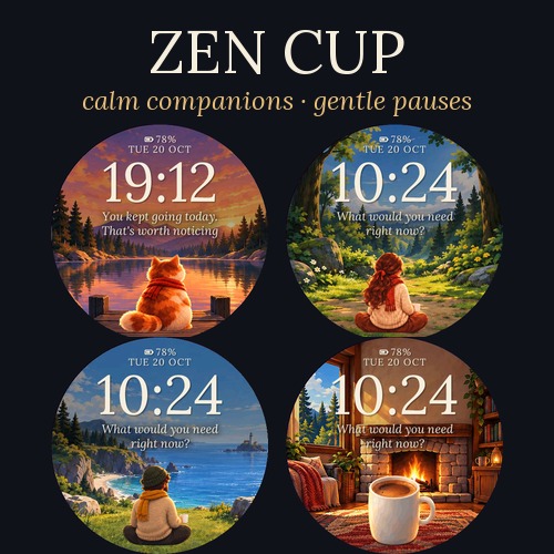 Zen Cup Cat Lite: Cat, Cup, Landscape