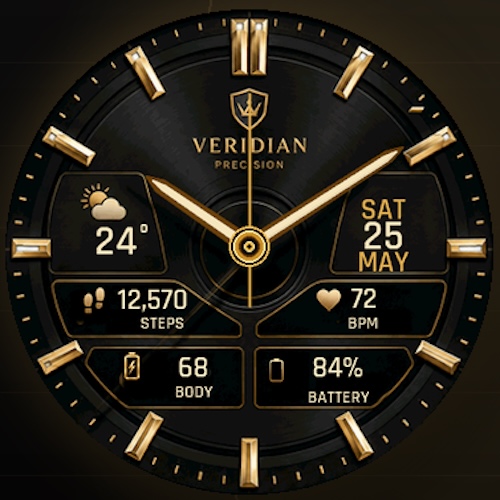 Veridian Precision: Luxury Analog Watch Face — official Connect IQ artwork