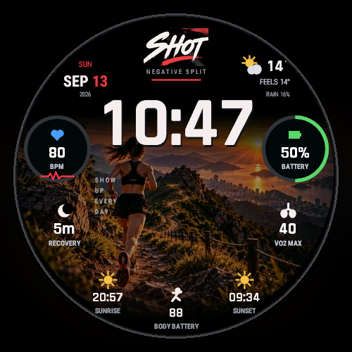 SHOT Run - Data Watch Face