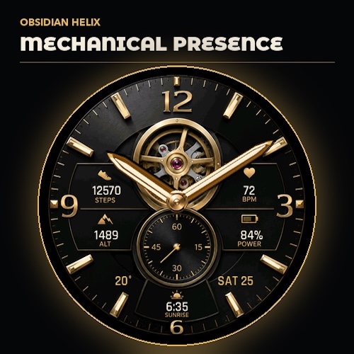 Obsidian Helix: Luxury Analog Watch Face — official Connect IQ artwork